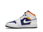 tenisky a boty Jordan 1 Mid White Laser Orange Deep Royal Blue (GS) 554725-131 ADONIO