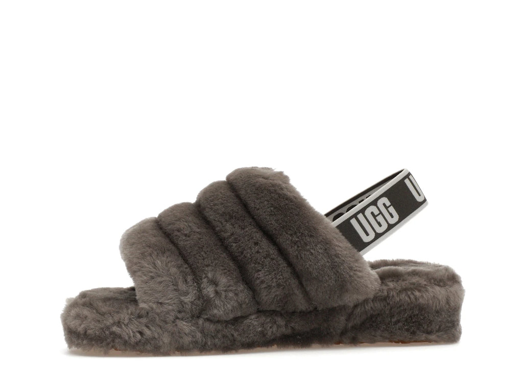 tenisky a boty UGG Fluff Yeah Slide Charcoal (W) 1095119-CHRC ADONIO