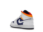 tenisky a boty Jordan 1 Mid White Laser Orange Deep Royal Blue (GS) 554725-131 ADONIO