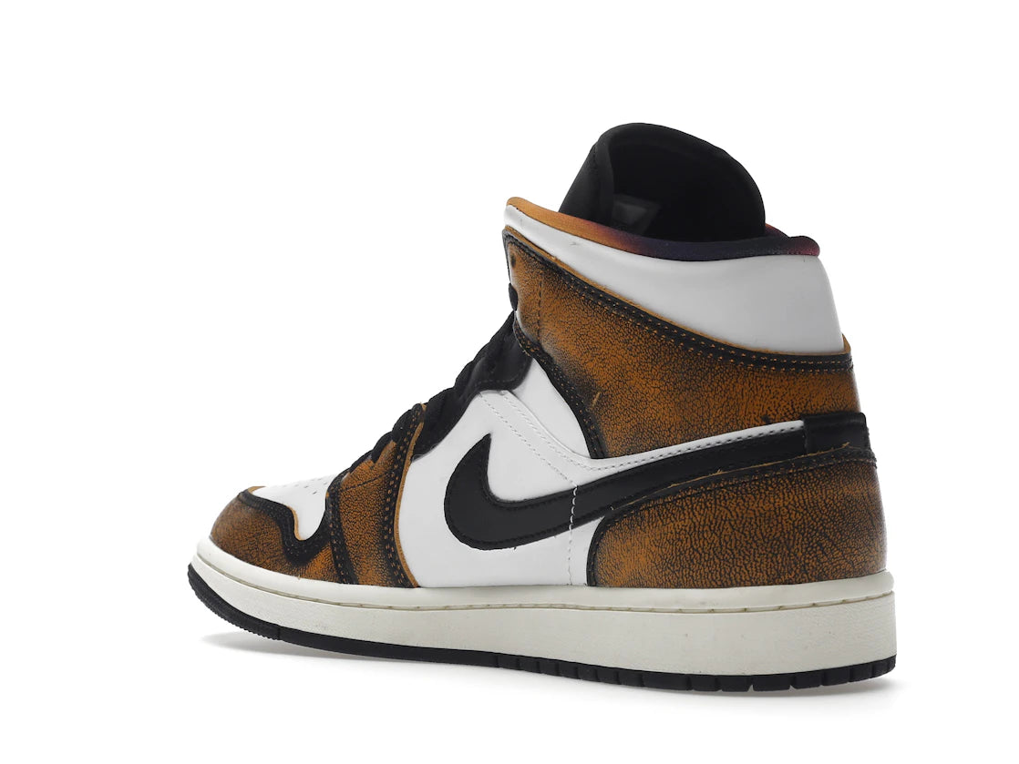 Jordan 1 Mid SE Orange Wear Away