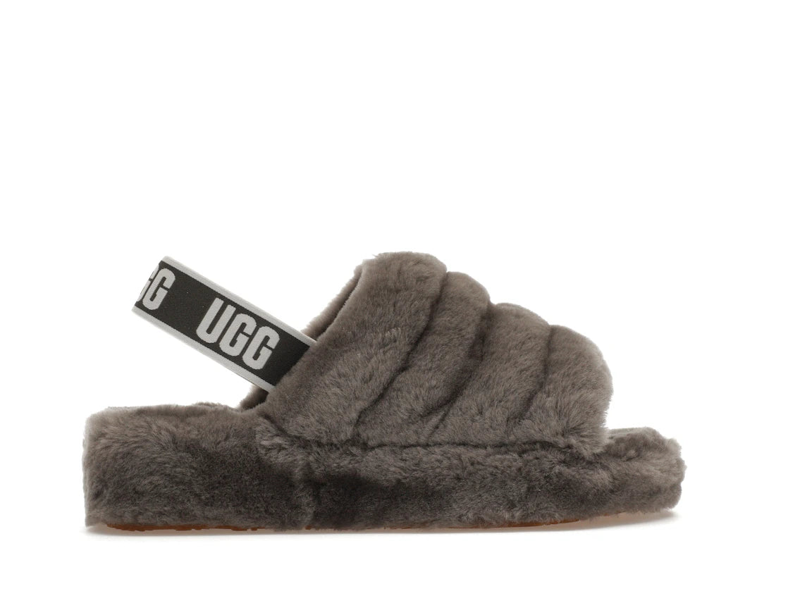 tenisky a boty UGG Fluff Yeah Slide Charcoal (W) 1095119-CHRC ADONIO