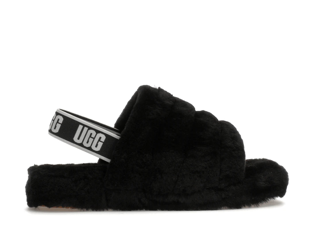 tenisky a boty UGG Fluff Yeah Slide Black (Kids) 1098494K-BLK ADONIO