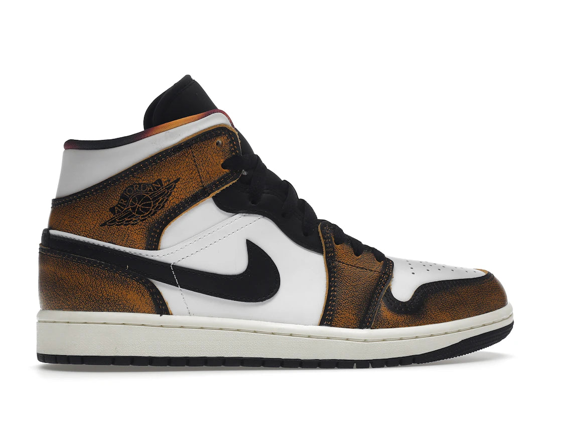 Jordan 1 Mid SE Orange Wear Away